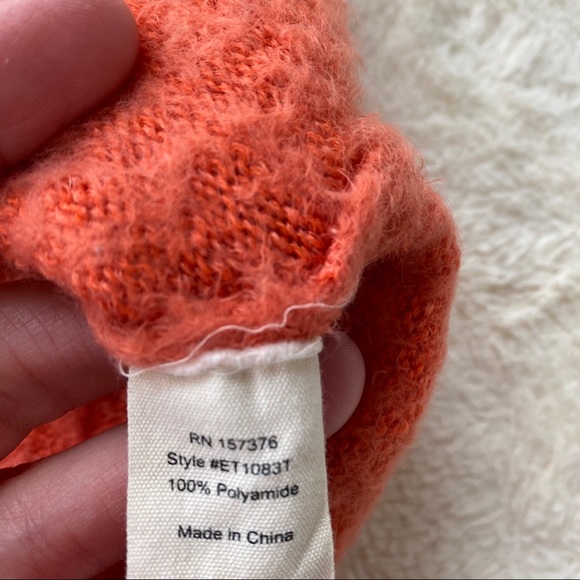 Evy’s tree Ruthie orange eyelash v neck sweater XS - Picture 11 of 13
